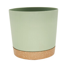 Plastic Plant Pots with Drainage Holes and Saucers, 7.8 Inch Green Planters for Indoor Outdoor Use