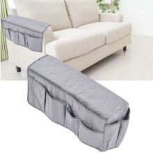 Remote Storage Pocket for Couch Armrest Grey Dustproof Waterproof Organiser