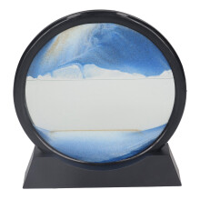7in Moving Sand Art Picture - Blue 180x180mm Relaxing Desk Decor