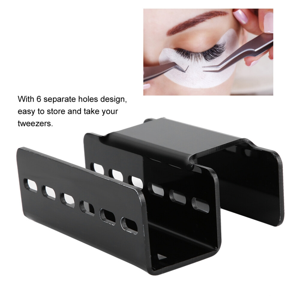 Black False Eyelash Tweezers Stand Holder Rack Durable & Sanitary