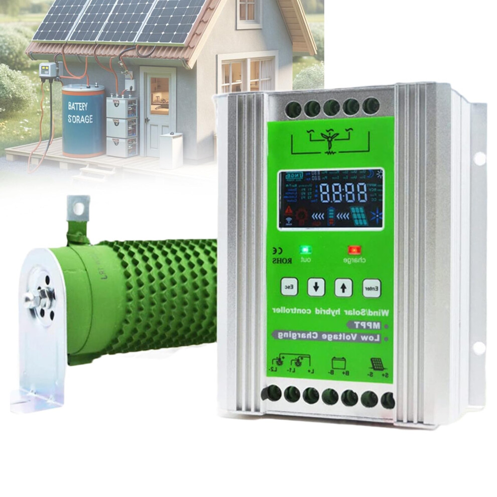 3000W Mppt Wind Solar Hybrid Charge Controller 12V/24V/48V With Lcd Display And Dump Load For Off Grid Systems 9073542193906