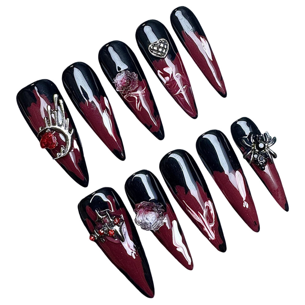 Roc-Electron (Specifications, Xs) Gothic Halloween Press On Nails 10Pcs