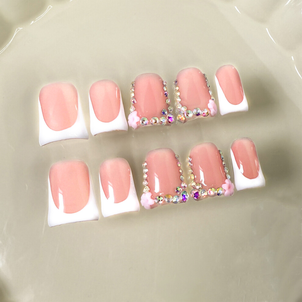 Roc-Electron Pink (Short Duckbill, M) Duck Bill Fake Nails For Party Wedding Daily Wear