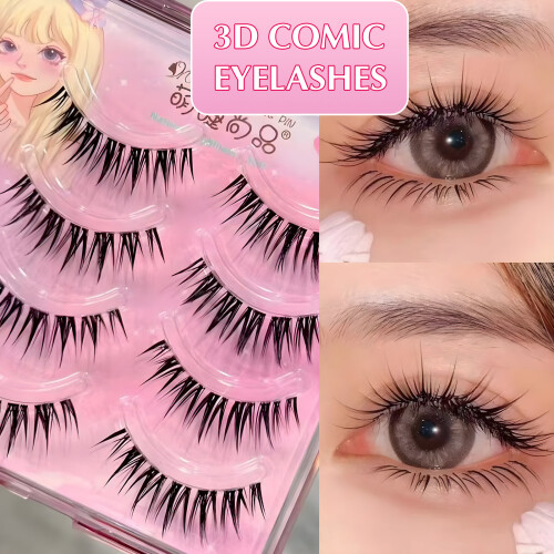 (Comic Wet 09) Fluffy False Eyelashes for Daily & Stage Makeup