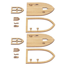 Miniature porte et fenêtres en bois pour maison de poupée – 2 ensembles – scènes de jardin et de cottage 1:12