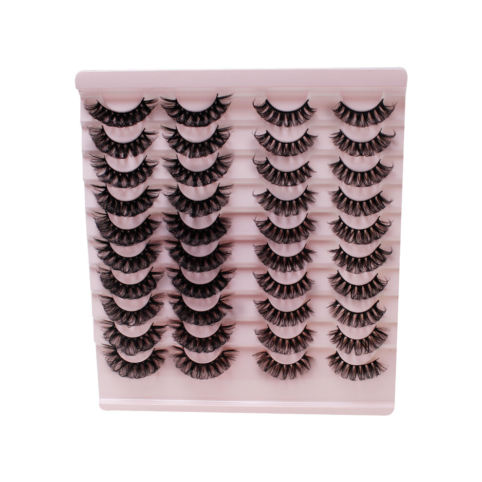 Roc-Electron Pink (20 Pairs Ladder H008) 20 Pairs Soft False Eyelashes For Daily & Special Occasions