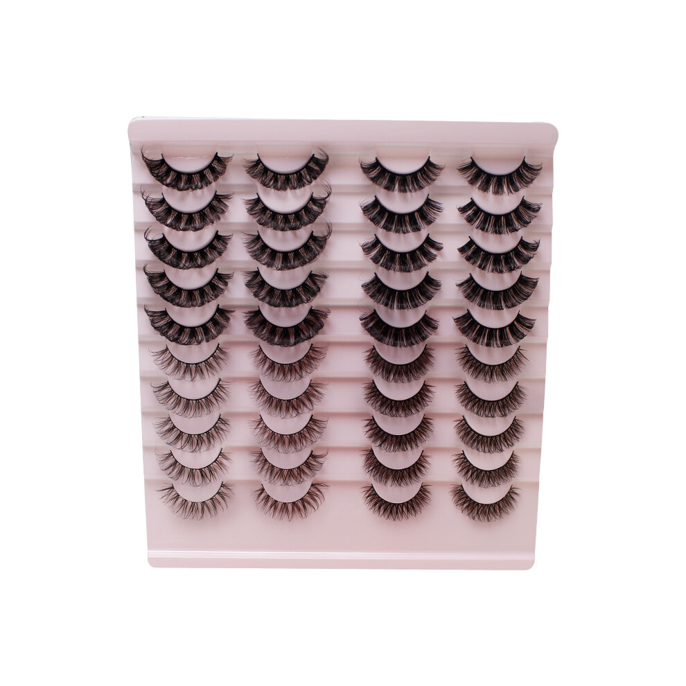 Roc-Electron Pink (20 Pairs Ladder H002) 20 Pairs Soft False Eyelashes For Daily & Special Occasions