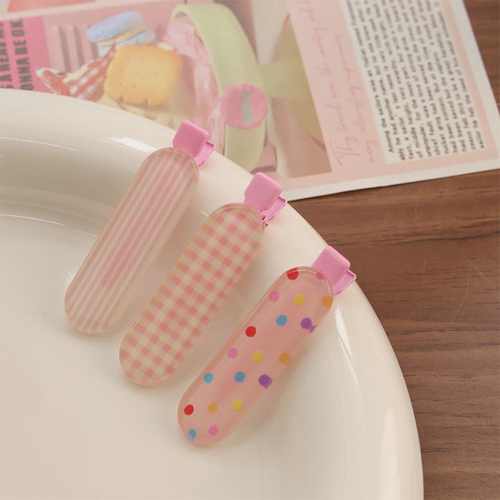 Hue-Grain (Pink) 3Pcs Acrylic Hair Clips For All Hair Types