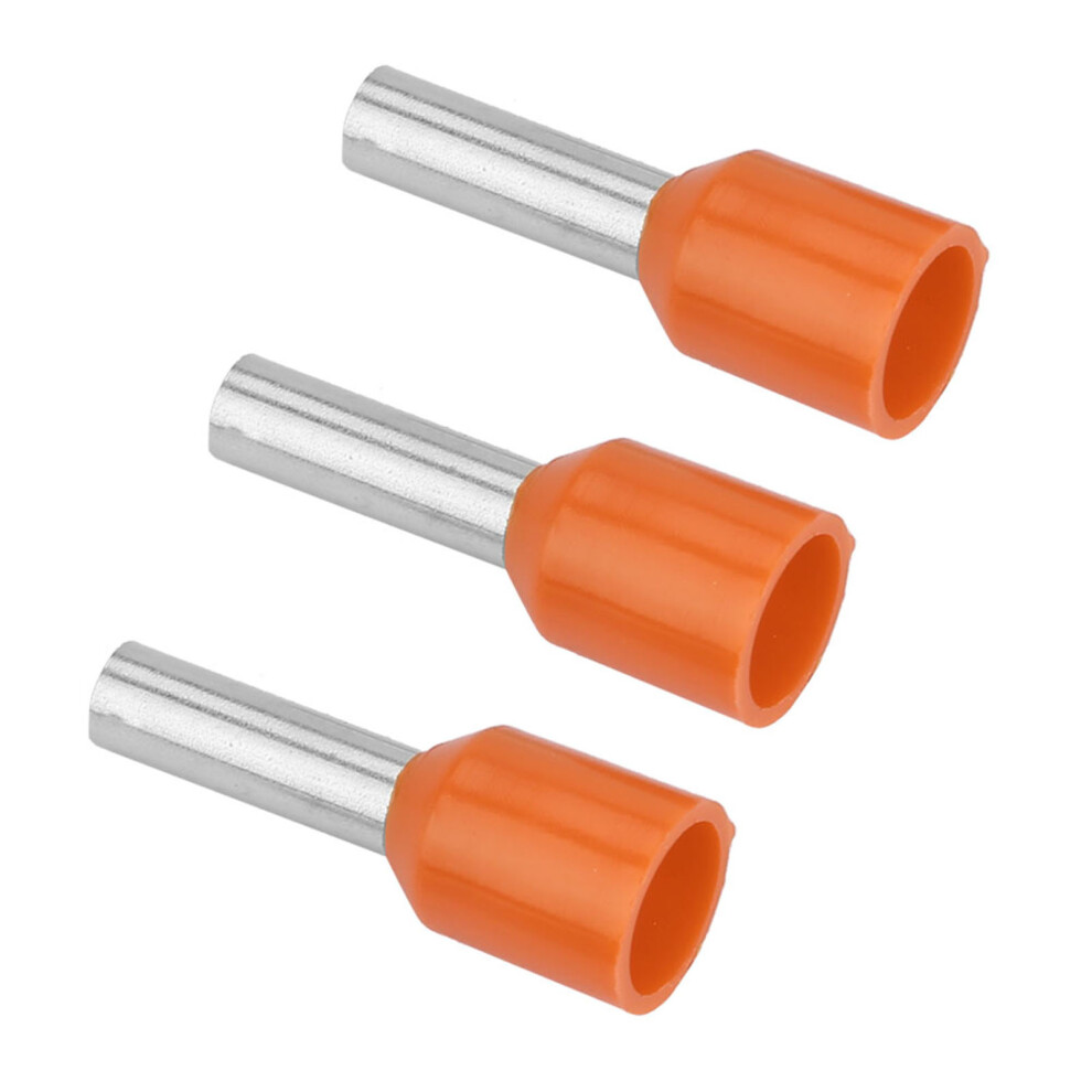 Insulated Terminal Tubes 500Pcs E2508 Cold Pressed Cable Connectors Orange 6911389405710