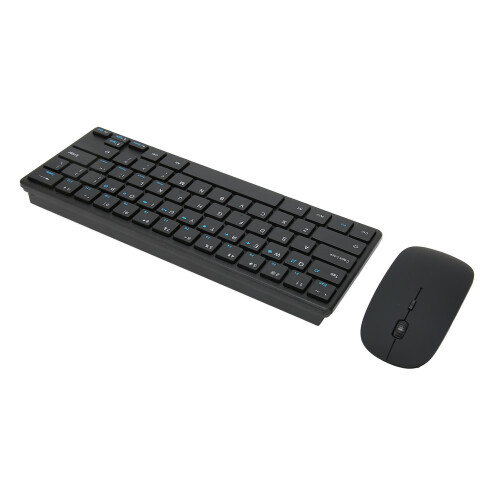 2.4G Wireless Keyboard Mouse Combo, 64 Keys, 3 DPI Adjustable, Ergonomic, Black