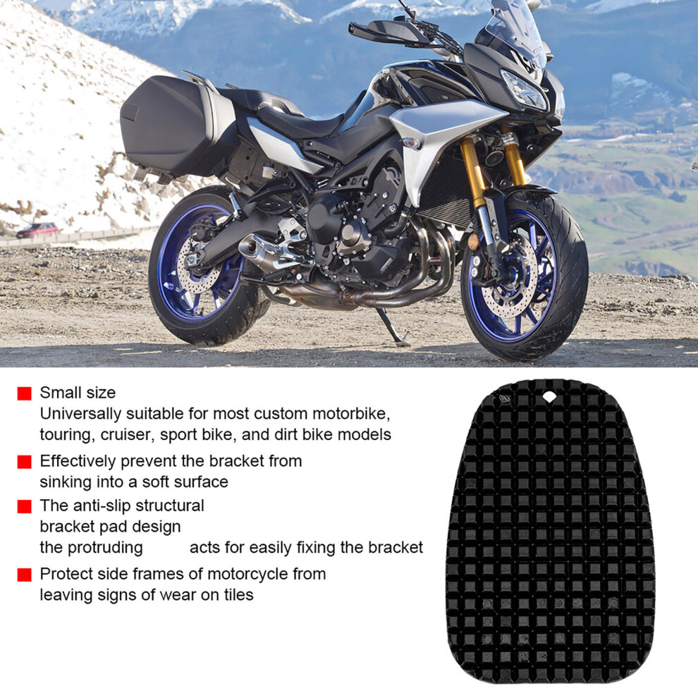 Motorcycle Kickstand Plate Pad Universal Anti-Slip Side Stand Base Black 9351389406107