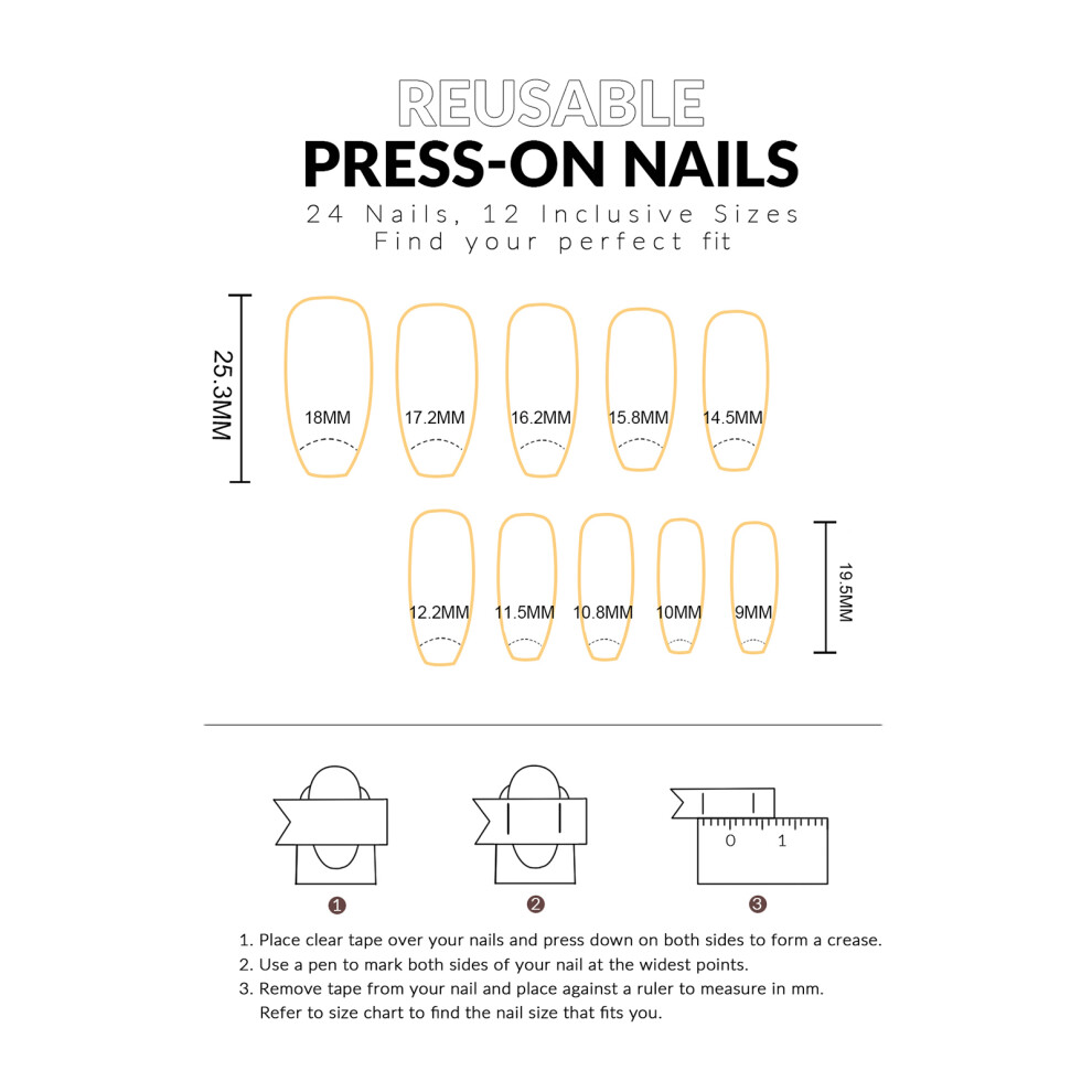 Roc-Electron (Fz253 B7h) 24Pcs 3D Gold Pearl Fake Nails Party