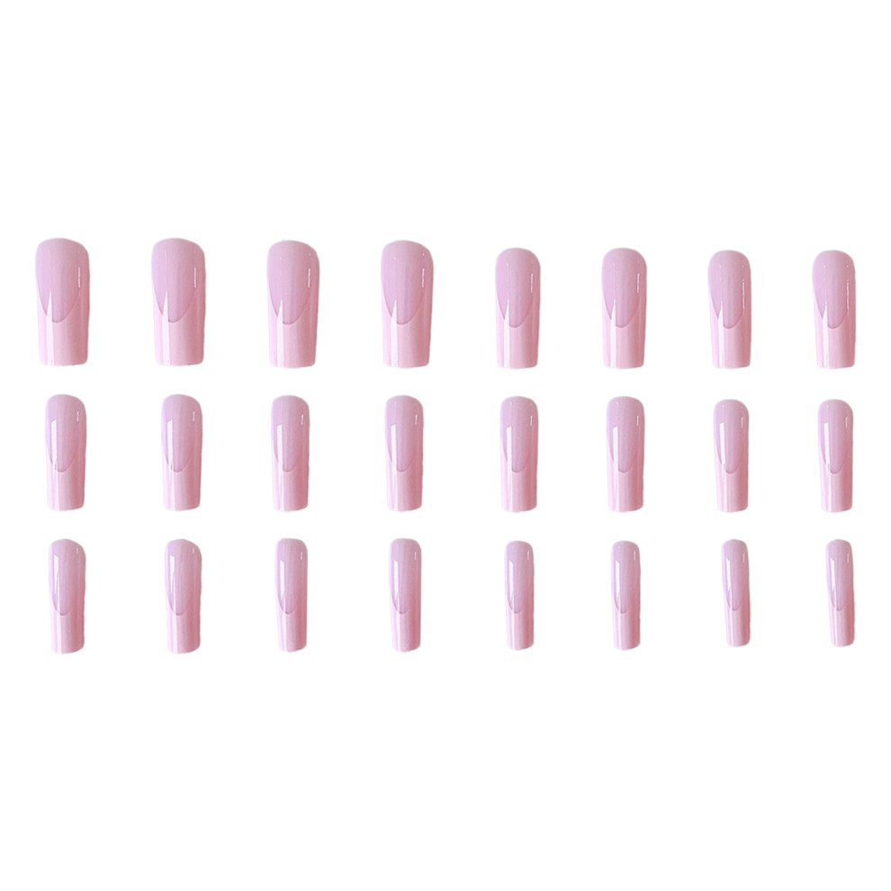 Zhouq-Outdoors 24Pcs Pink Coffin Press On Nails Diy