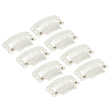 Hair Extension Clips 100pcs 32mm White 9 Teeth DIY Wig Clips for Hair Fashion