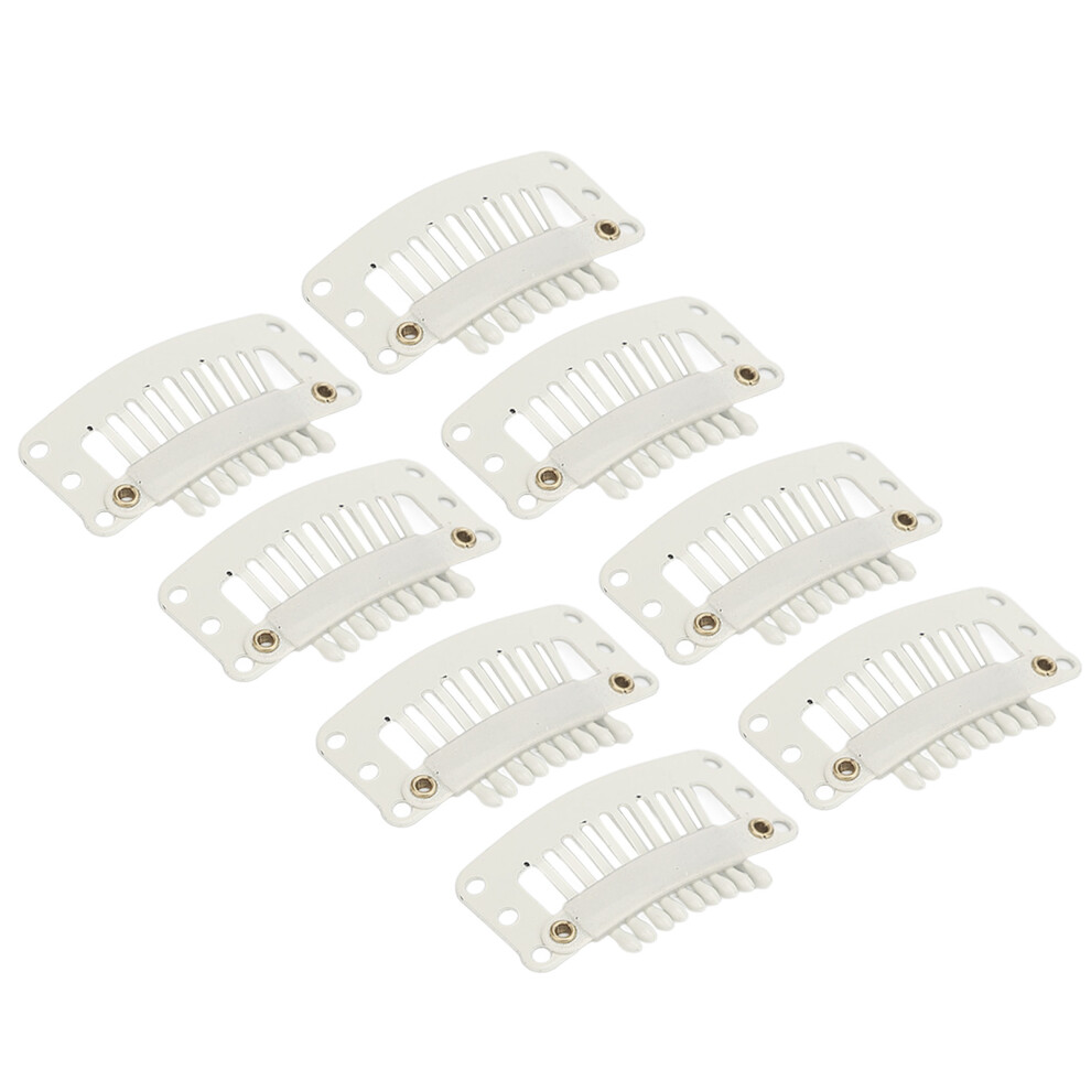 Hair Extension Clips 100pcs 32mm White 9 Teeth DIY Wig Clips for Hair Fashion
