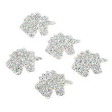 Süße Einhorn-Aufbügel-Patches, 5 Stück, glänzende Rhinestone-Verzierungen für Stoff