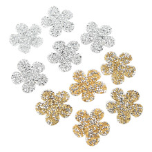 Blumenförmige Strass-Patches 10er-Pack für Kleidung und Hüte DIY-Verzierungen
