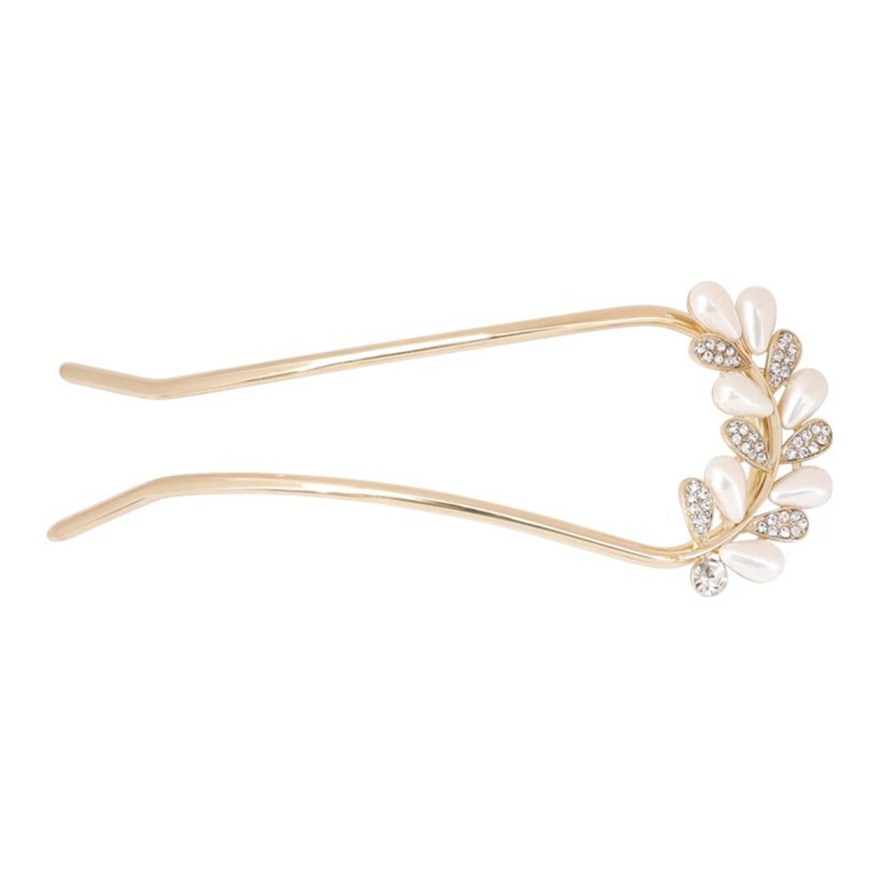 Phui-Pet-Supplies Floral Rhinestone Pearl Hairpins For Styling
