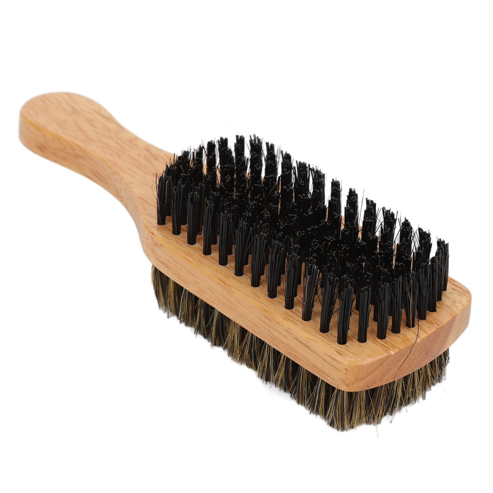 High-Quality Double Sided Beard Brush for Men Imitation Bristles & Rubber Wood