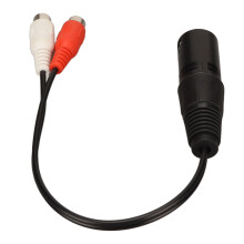 XLR-Stecker (männlich) zu 2 RCA-Buchsen Y-Splitter 0,6 Fuß 3-Pin