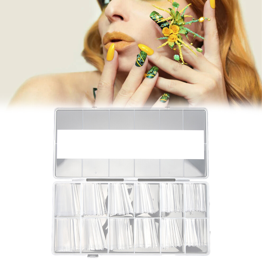 240pcs Long Plastic Nail Tips for DIY Home Salon Nail Artist