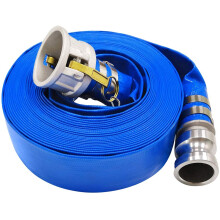 2' x 50' Heavy Duty PVC Pool Backwash Hose, Durable Blue Reinforced Discharge for Swimming Pools