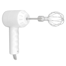 Cordless Electric Hand Mixer USB Rechargeable, 1200mAh, White