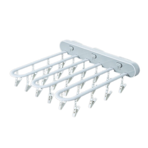 Wall Mount Clothes Drying Rack ABS Foldable Space-Saving White 1