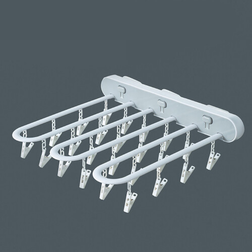 Wall Mount Clothes Drying Rack ABS Foldable Space-Saving White 2