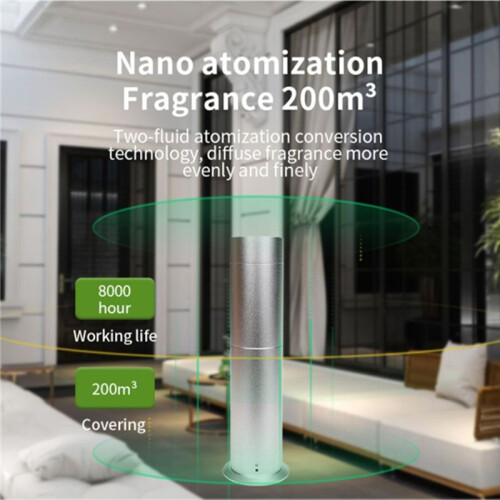 Essential Oil Diffuser Aromatherapy Oils Nebulizing Fragrance Diffuser Air Freshener for Hotel Home EU Plug Silver 2