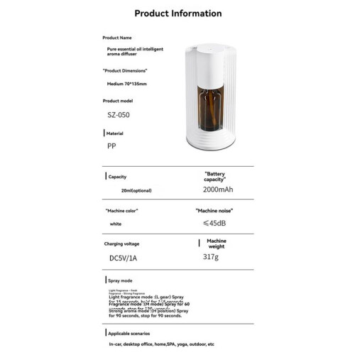 Pure Essential Oil  Aromatherapy Machine Automatic Fragrance Sprayer Waterless Aroma Diffuser for Car Bedroom 2