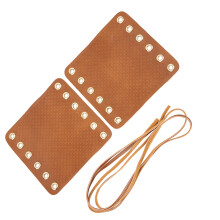 Motorcycle Hand Grip Cover Brown Fiber Leather Anti Slip Universal