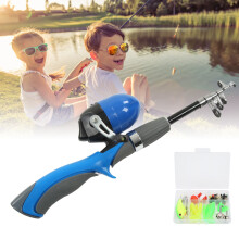 Kids Fishing Kit with Reel, Lures & Storage Bag, 140cm Blue