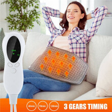 2Pc 60x30cm Electric Heating Physiotherapy Electric Blanket 3 Timing 10 Levels Constant Temperature Hot Compress EU Plug