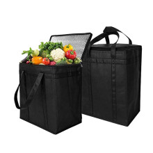 6Pack Insulated Reusable Grocery Bag Food Delivery Bag with Dual Zipper