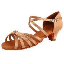 Children Girl Latin Dance Shoes Light Brown 32 with 4cm Heel