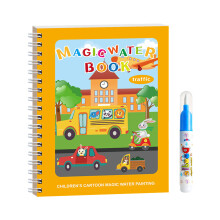 (Transportation) Kids Water Coloring Book with Stickers