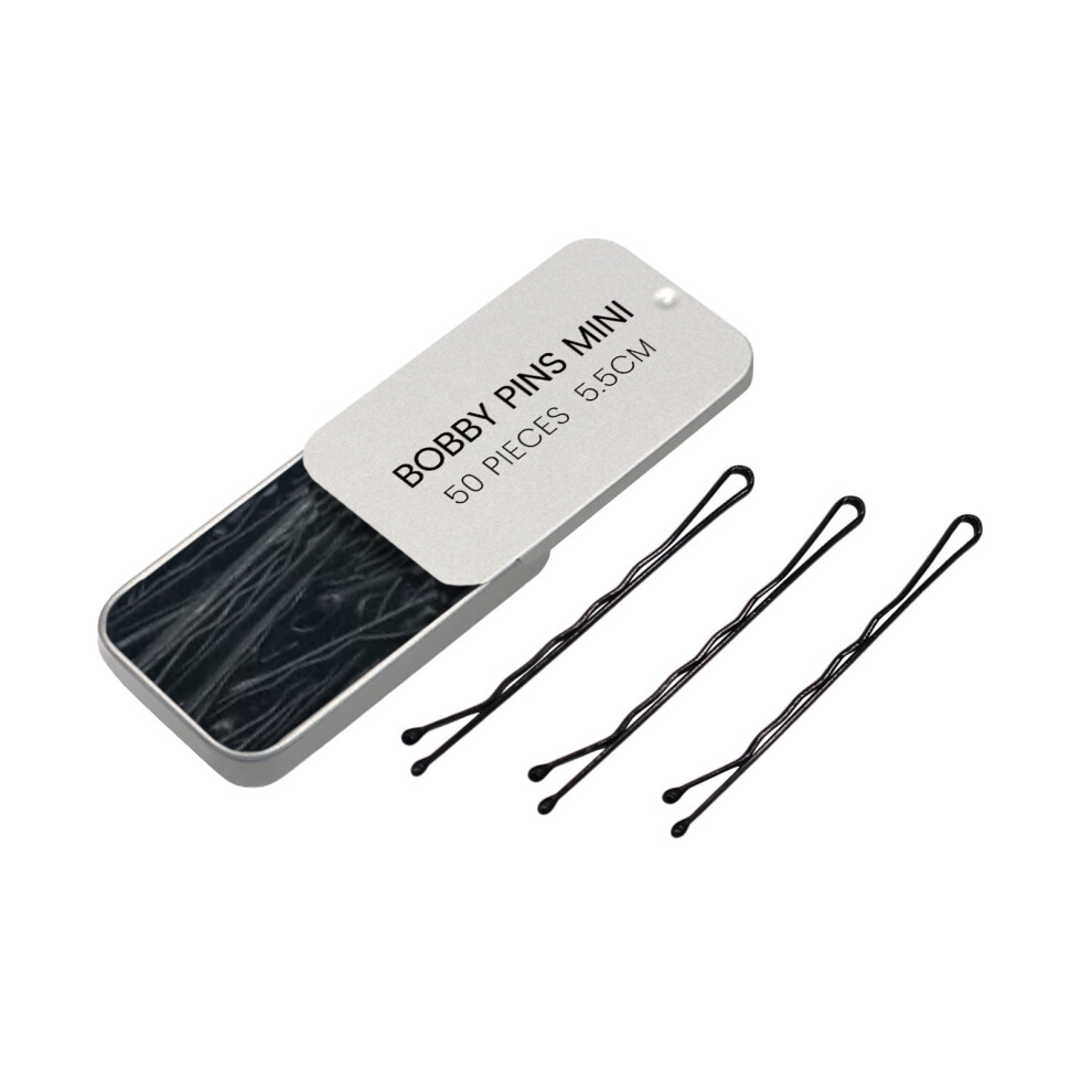 Hue-Grain 50Pcs Matte Black Metal Hair Clips - Durable Hairpins