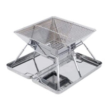 Portable Charcoal Grill Foldable Stainless Steel BBQ for Outdoor Camping Picnic Cooking