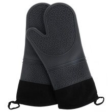 Silicone Oven Mitts 2pcs Heatproof NonSlip BBQ Grill Gloves for Kitchen Baking and Cooking