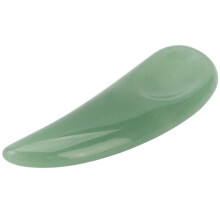 Mini Green Jadestone Curved Cosmetic Spatula Scoop for Makeup & Eye Cream
