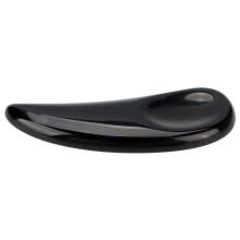 Mini-Jadestein gebogener Spatel-Scoop, schwarzer Gua Sha