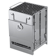 Portable Charcoal Grill, Foldable Stainless Steel BBQ for Camping and Outdoor Wood Cooking