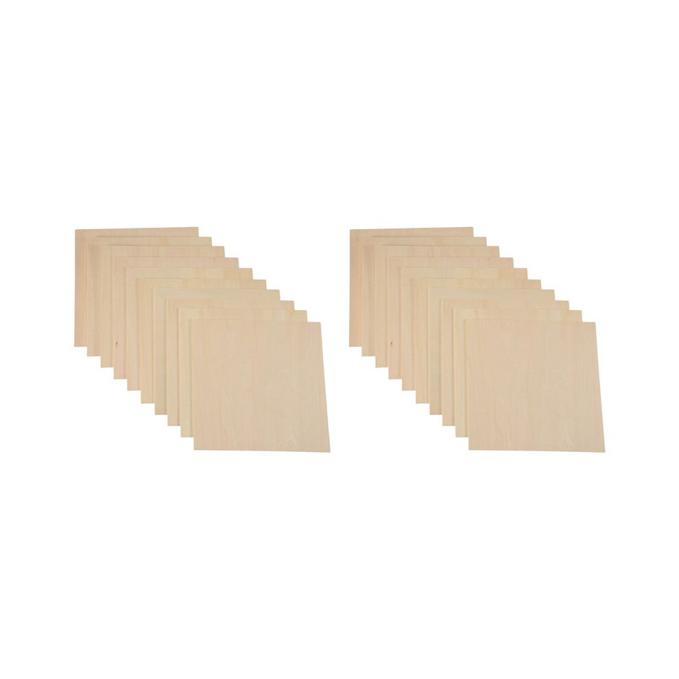 Semoic 20Pcs 20X20x0.2cm Basswood Sheets Unfinished Wood Board, Rectangle Blank Wooden, Wooden Cutouts For Crafts