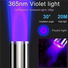 3X Wood'S Lamp Portable, UV-Svart Ljus för Hund-/Kattvård för Husdjur, Ringormsdetektor för Katt, Urindetektor för Husdjur, Uppladdningsbar