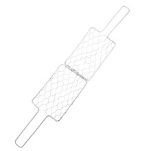 Grilling Basket for Fish and Meat with Long Comfortable Handle, Secure Clamping BBQ Grill Basket