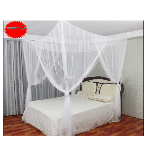White Polyester Square Bed Canopy 190x210x240cm Durable Protection