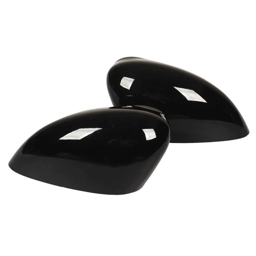 Door Side Mirror Caps For Ford Fiesta Mk7 Gloss Rear View Mirror Housing Black 9401389418553