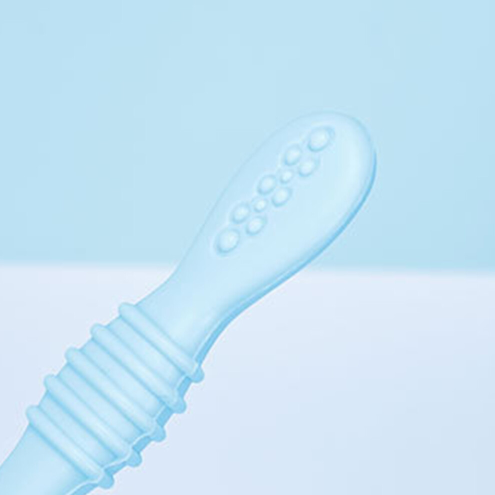 6Pcs Baby Silicone Spoons Soft BPA Free Feeding Set, 11cm Sky Blue Pink Brown