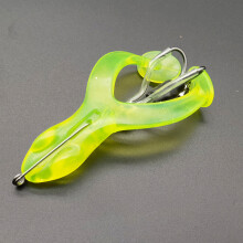 (Transparent yellow, Middle) Frog Lure with Hooks for Trout & Perch Fishing
